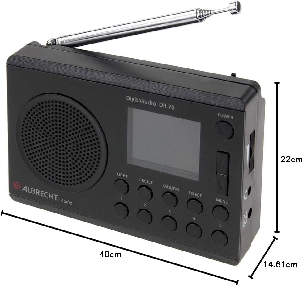 Albrecht 27370 DR70 Digitalradio (DAB+/UKW, 230V, Batteriebetrieb) schwarz