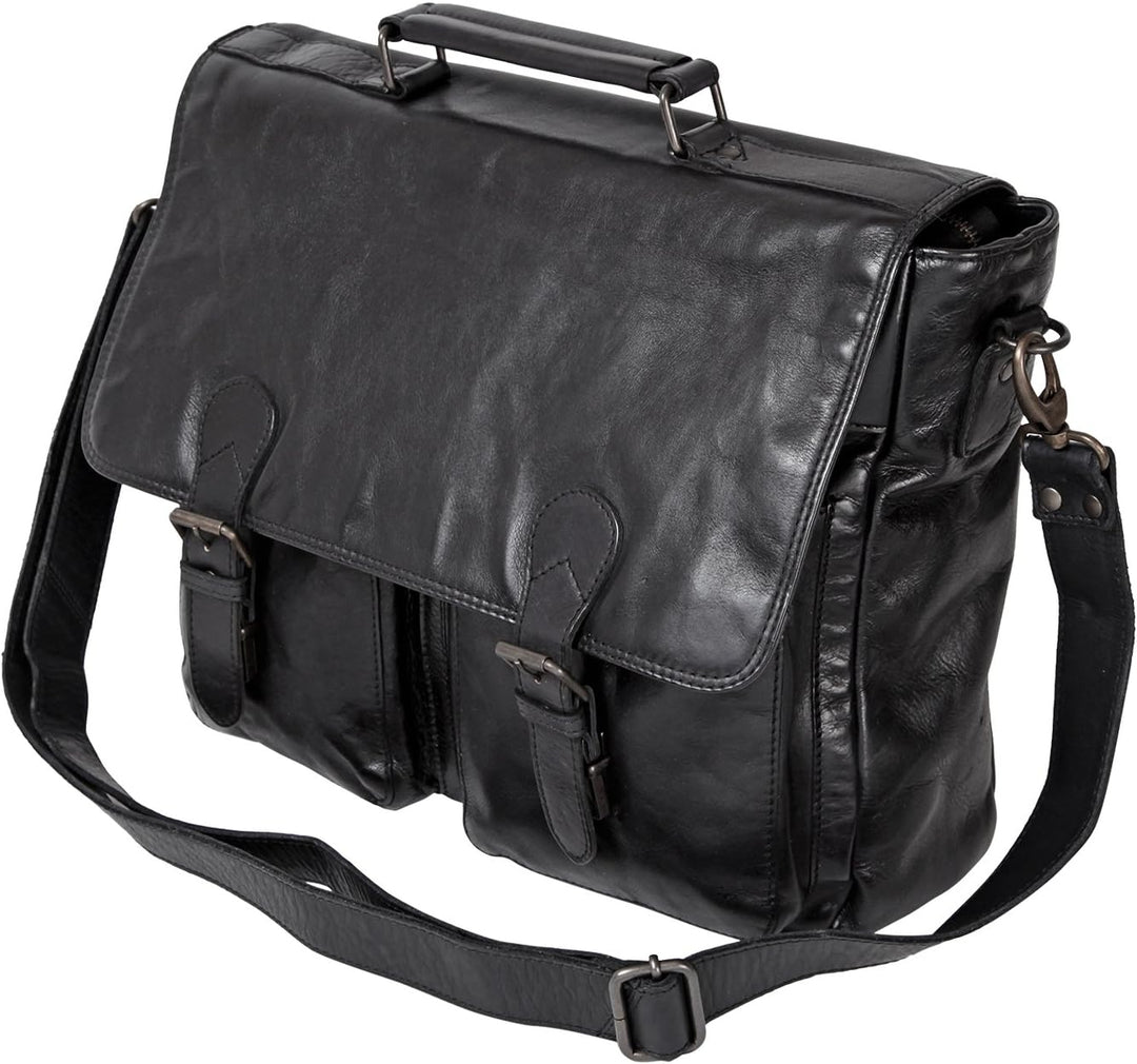 Bear-Design Business- / Laptop- / Aktentasche Collegetasche XXL (34/34/ 10) UNISEX, gewaschenes Lede