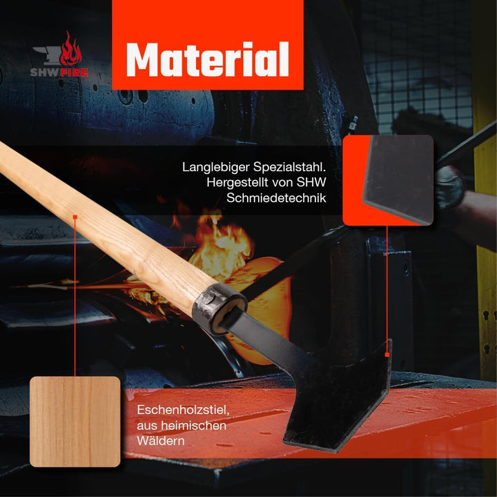 SHW-FIRE Fugenkratzer mit präzisem Schliff mit langem Holzstiel - perfektes Gartenwerkzeug für die U