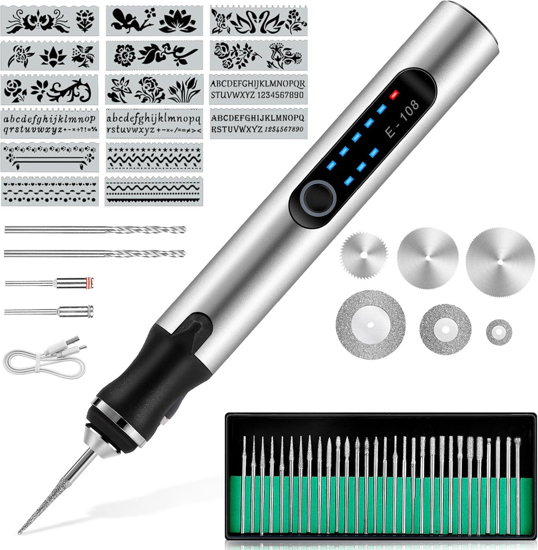 Elektrische Gravierstift, Multifunktionaler Gravierwerkzeugsatz, D12 Tragbare Drahtlose Gravurwerkze