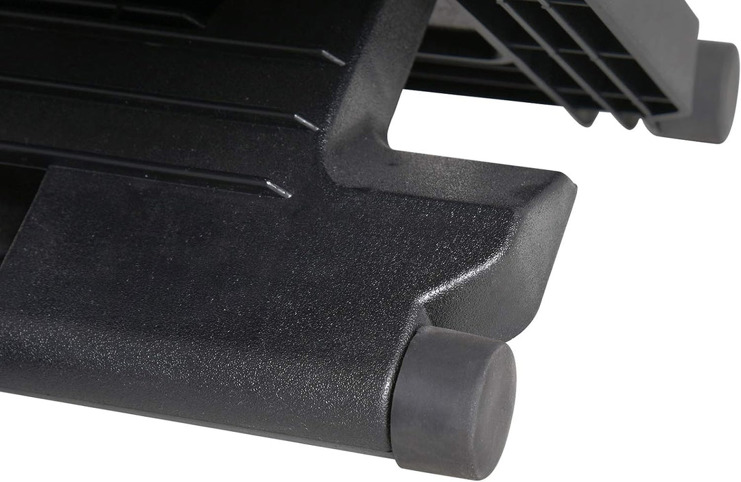HOMCOM Fussstütze, Fussablage, Fussablage, 3 Höhen Verstellbar, HIPS, schwarz, 45 x 34 x (10-16,5) c