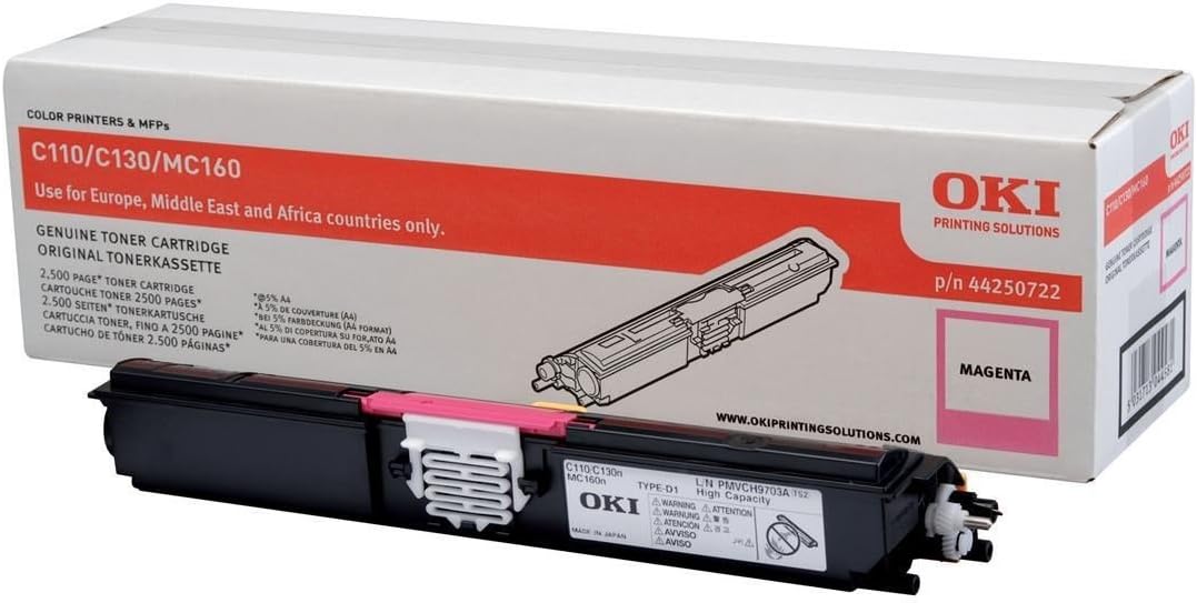 OKI 44250722 C110, C130 Tonerkartusche magenta 2.500 Seiten, Magenta