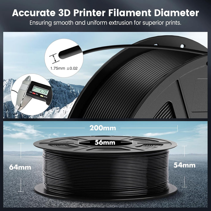 SUNLU PLA Filament 1.75mm,Sauber Gewickelt 3D Drucker Filament PLA 1.75mm,Einfach zu Verwenden,Massg