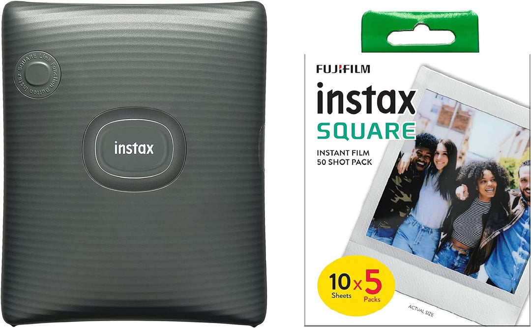 instax Square Link Smartphone Printer, Midnight Green Square Film, 5'er Pack (5x10 Aufnahmen) Midnig