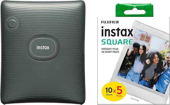 instax Square Link Smartphone Printer, Midnight Green Square Film, 5'er Pack (5x10 Aufnahmen) Midnig
