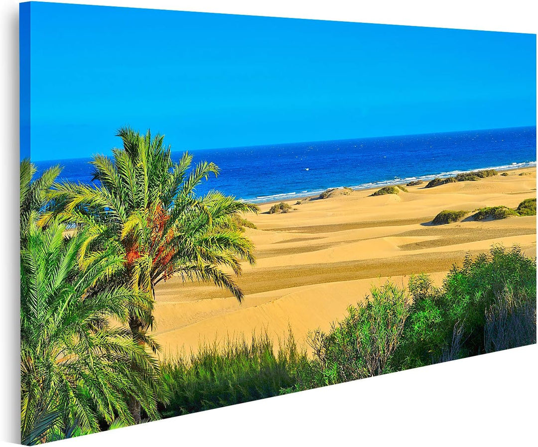 islandburner Bild auf Leinwand EIN Blick Auf Das Naturreservat Der Dünen Von Maspalomas Auf Gran Can