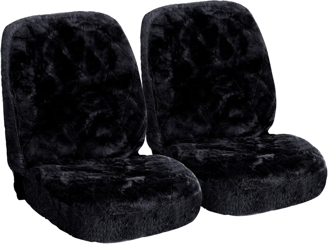 WOLTU AS7334sz-2 Lammfellbezug Auto Sitzbezug Echtlammfell Vollbezug Vordersitzbezug universal Gröss