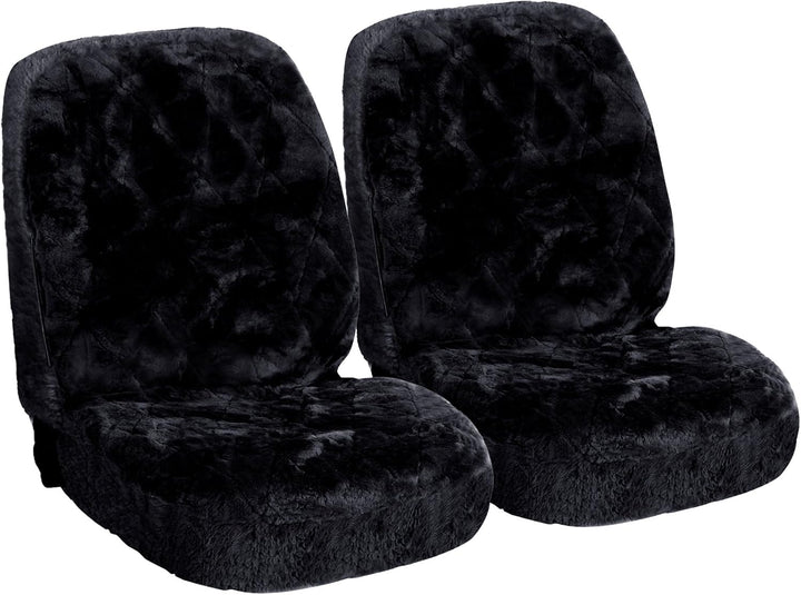 WOLTU AS7334sz-2 Lammfellbezug Auto Sitzbezug Echtlammfell Vollbezug Vordersitzbezug universal Gröss