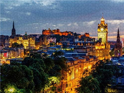 CALVENDO Puzzle Edinburgh bei Nacht 1000 Teile Lege-Grösse 64 x 48 cm Foto-Puzzle Bild von Christian