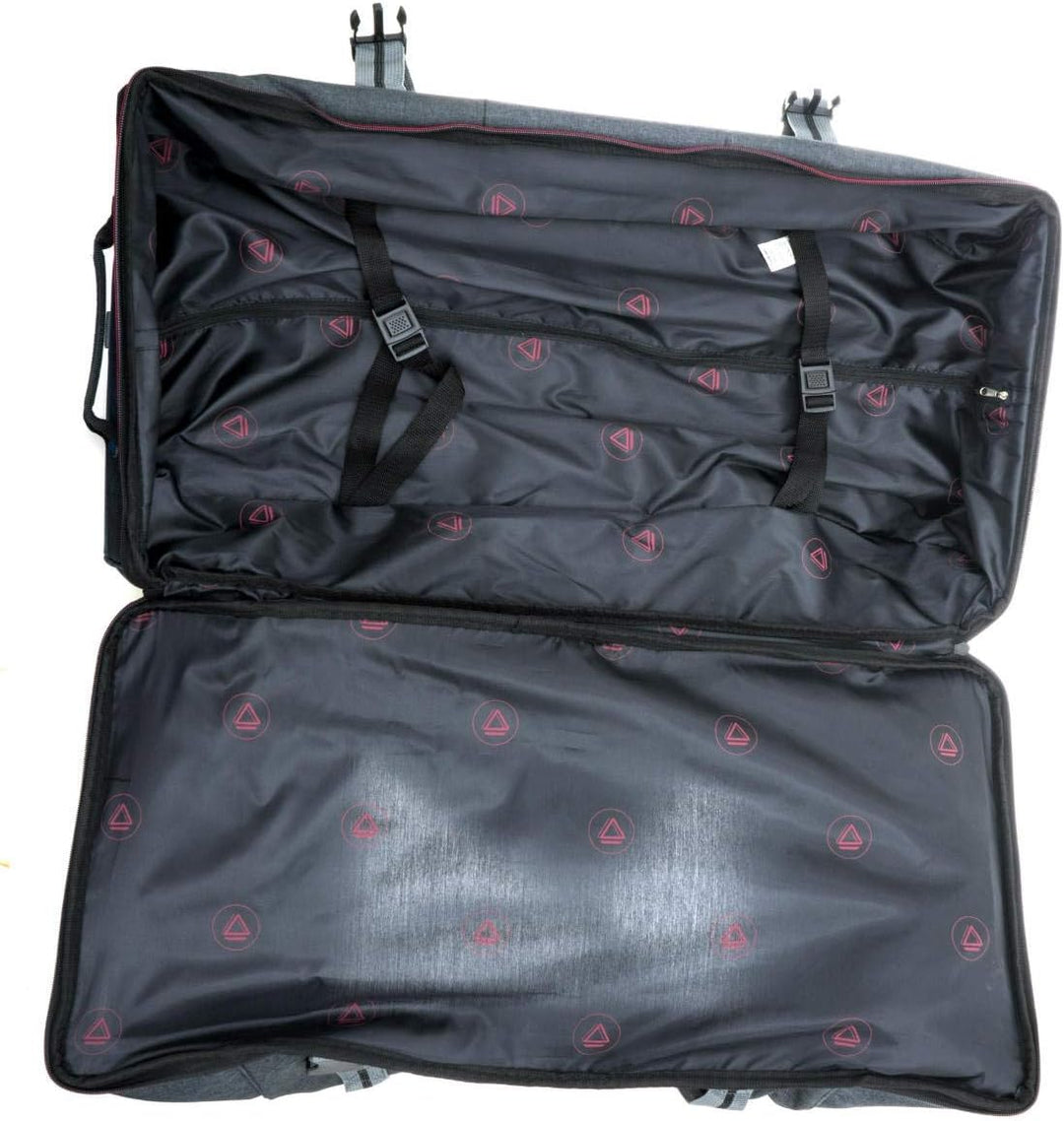 Trolley Reisetasche Gross Doppelboden Tasche 90 Liter Travel Bag Grau Rot Bowatex