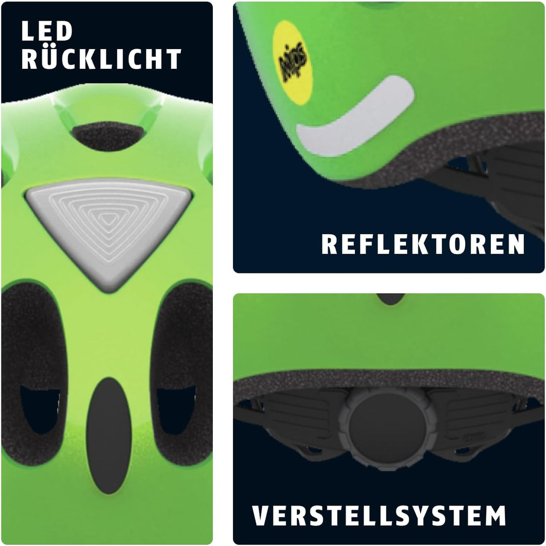 ABUS Kinderhelm Youn-I MIPS - Fahrradhelm mit Licht, Reflektoren und Aufprallschutz (MIPS) - für Mäd