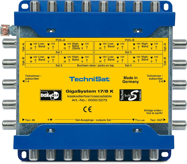 TechniSat GIGASYSTEM 17/8 K Multischalter, Kaskade für 8 weitere Teilnehmer, 4 Orbitpositionen