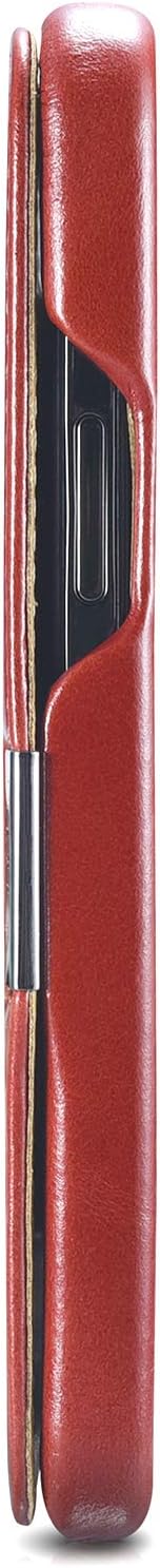 Mobiskin Hülle kompatibel mit Apple iPhone 12 Mini (5,4 Zoll), Handyhülle mit echtem Leder, Case, Sc