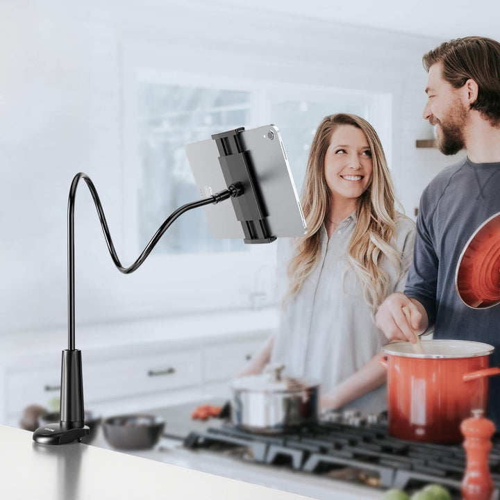 TRYONE Schwanenhals Tablet Halterung, Tablet Halter – Flexibler Verstellbarer Arm im Bett für Ipad/H