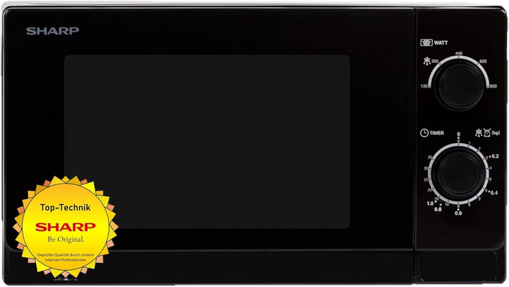 Sharp R200BKW Solo-Mikrowelle / 20 L / 800 W / 5 Leistungsstufen / Timer von 35 Minuten bis 00 Sekun
