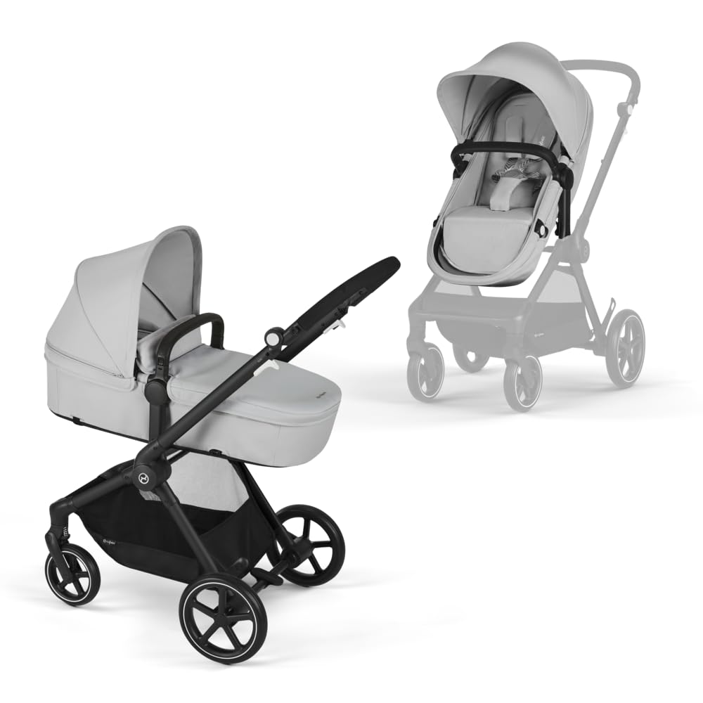 CYBEX Gold Kinderwagen EOS 2-in-1, Reisesystem, Ab Geburt bis 22 kg (ca. 4 Jahre), Lava Grey Lava Gr