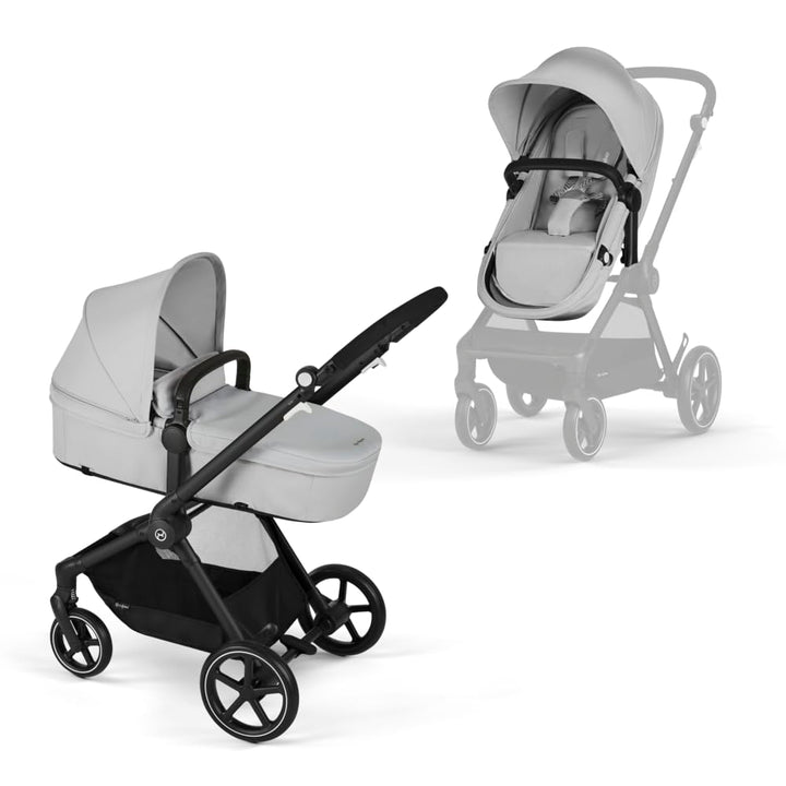 CYBEX Gold Kinderwagen EOS 2-in-1, Reisesystem, Ab Geburt bis 22 kg (ca. 4 Jahre), Lava Grey Lava Gr