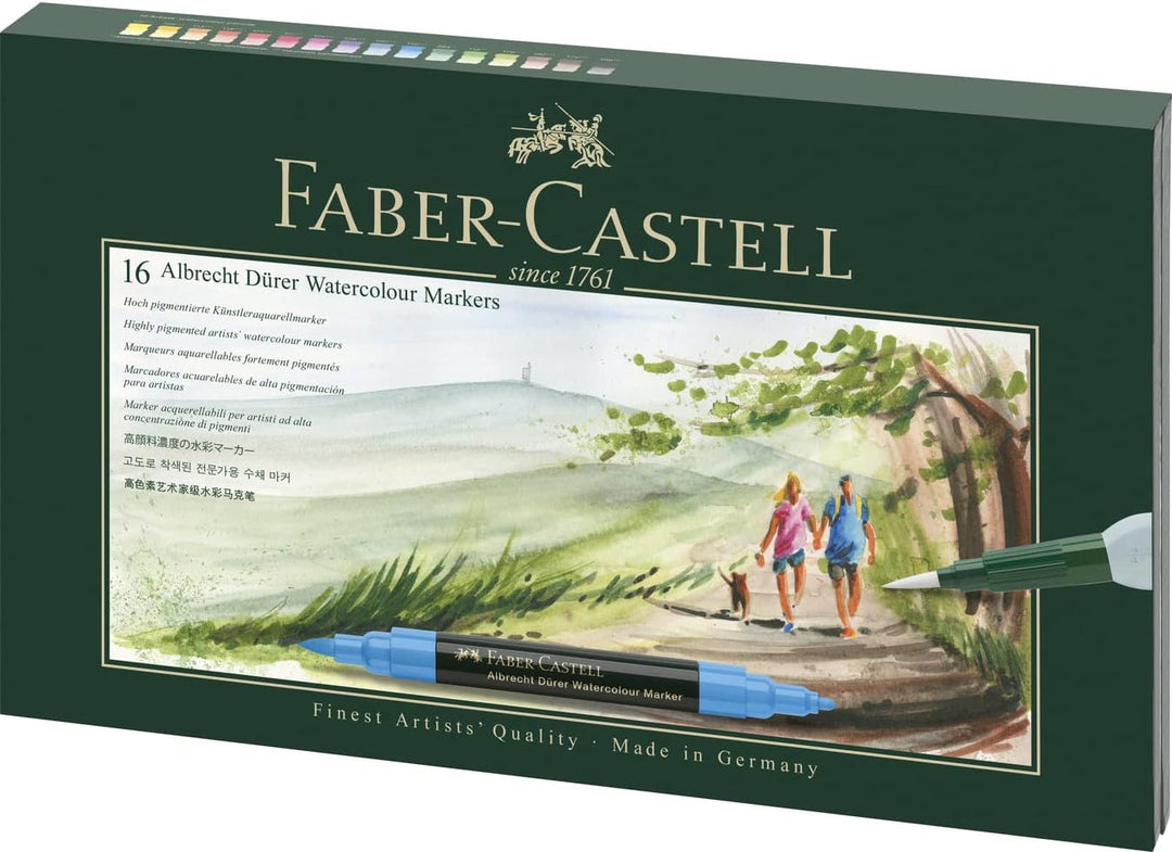 Faber-Castell 160318 Aquarellmarker Albrecht Dürer mit Doppelspitze für flächigen und präzisen Farba