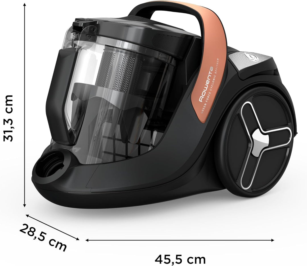 Rowenta RO7C30 Green Force Cyclonic Effitech | Bodenstaubsauger ohne Beutel | Schwarz/Terracotta | 5