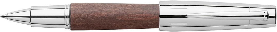 Faber-Castell 148215 - Tintenroller e-motion Holz/Chrom, Metallspitze 0,7 mm, inklusive Geschenkverp