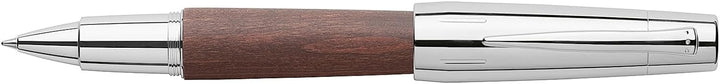 Faber-Castell 148215 - Tintenroller e-motion Holz/Chrom, Metallspitze 0,7 mm, inklusive Geschenkverp