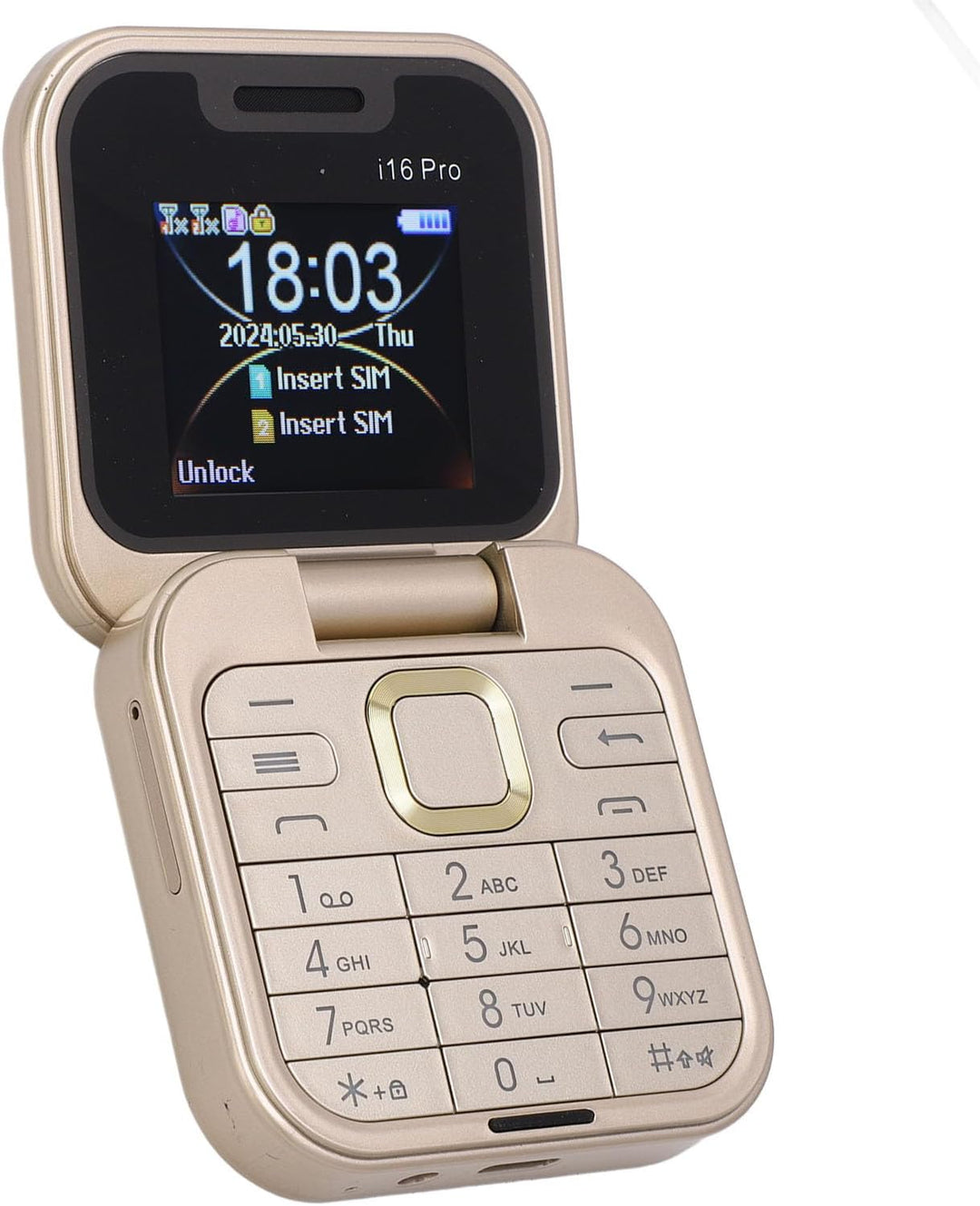 2G Klapphandy für Senioren, 2 SIM-Karten, Kleines Display, Faltbares Handy mit LED-Taschenlampe, Rüc