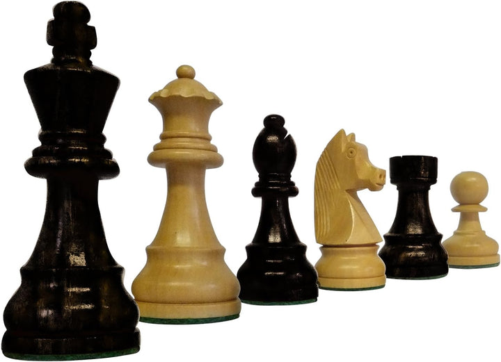 SchachQueen - Bundesliga Turnier Schachfiguren schwarz/weiss Classic Holz Königshöhe 97 mm