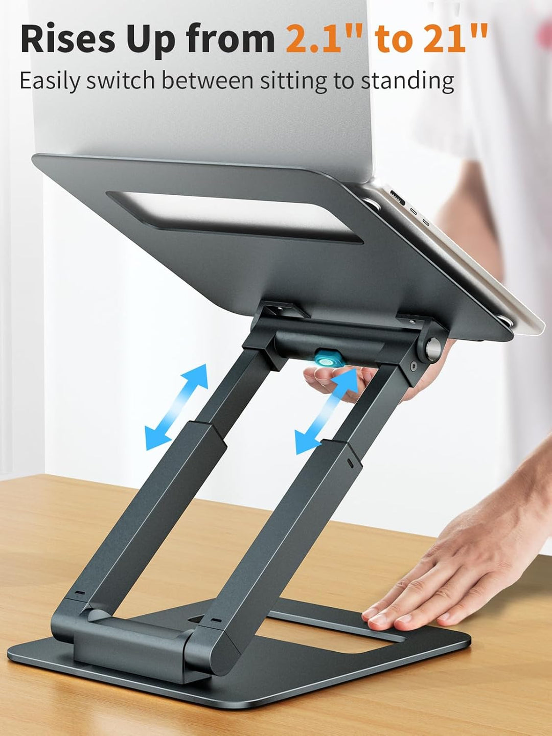 tounee Laptop Ständer Höhenverstellbar, Ergonomischer Computer Ständer, Adjustable Laptop Stand, Not