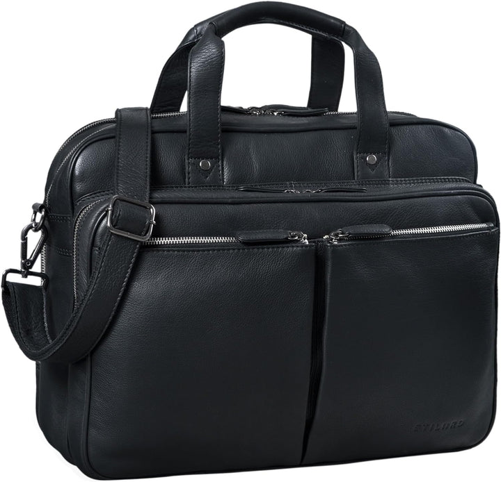 STILORD 'Remus' Ledertasche Umhängetasche Leder Aktentasche Gross 15,6 Zoll Laptoptasche abnehmbarer