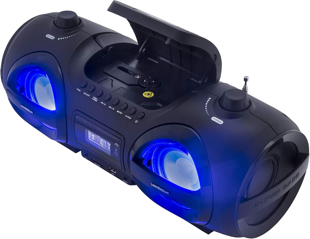 CD-Player Boombox Ghettoblaster mit Radio, CD, MP3, Bluetooth, USB, AUX UNIVERSUM BB 500-20