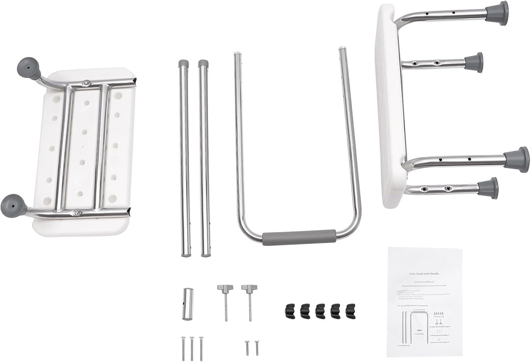 Step Hocker mit Griff und Rutschfester Plattform, Heavy Duty 2-Schritte Fusshocker für Erwachsene, S