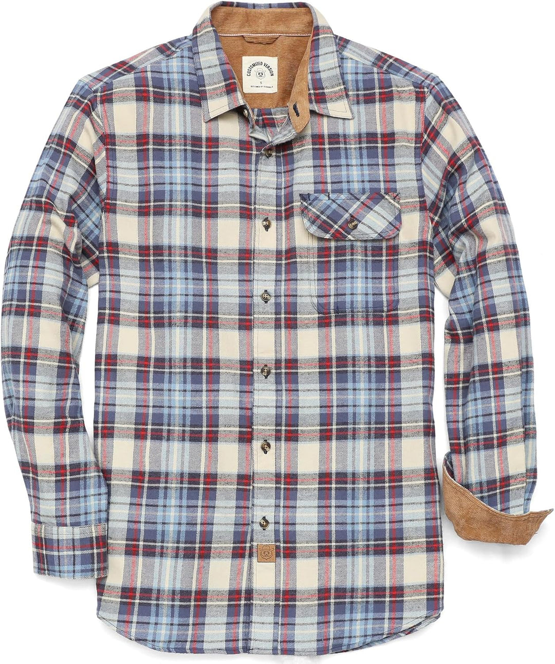 Dubinik® Flanellhemd Herren Kariert Flanellhemden Langarm Casual Button Down Freizeithemd Mit Brustt