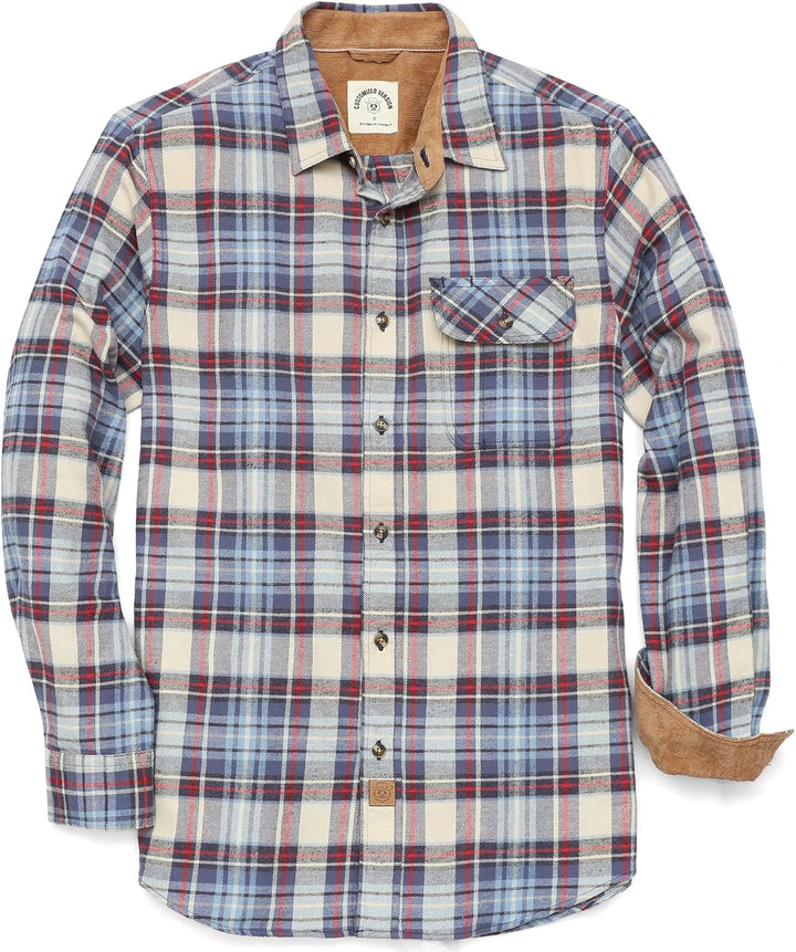 Dubinik® Flanellhemd Herren Kariert Flanellhemden Langarm Casual Button Down Freizeithemd Mit Brustt