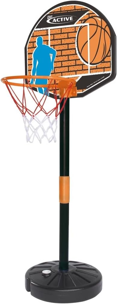 Simba 107407609 - Basketball Set mit Ständer, Brett 40x31cm, Korb mit Netz 24cm, Ball 16cm, höhenver