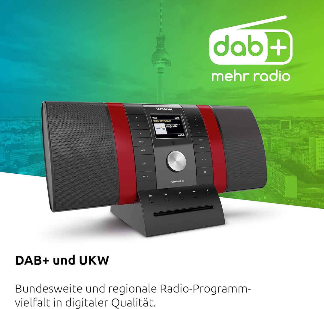 TechniSat MULTYRADIO 4.0 - Internetradio (WLAN Radio, DAB+, UKW, Spotify, Bluetooth, CD-Player, USB,