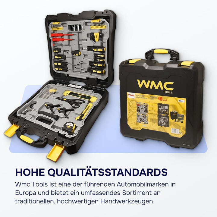 Werkzeugkoffer gefüllt profi, Meister werkzeugkoffer, Werkzeugkasten gefüllt, 400-teilig, Robust und