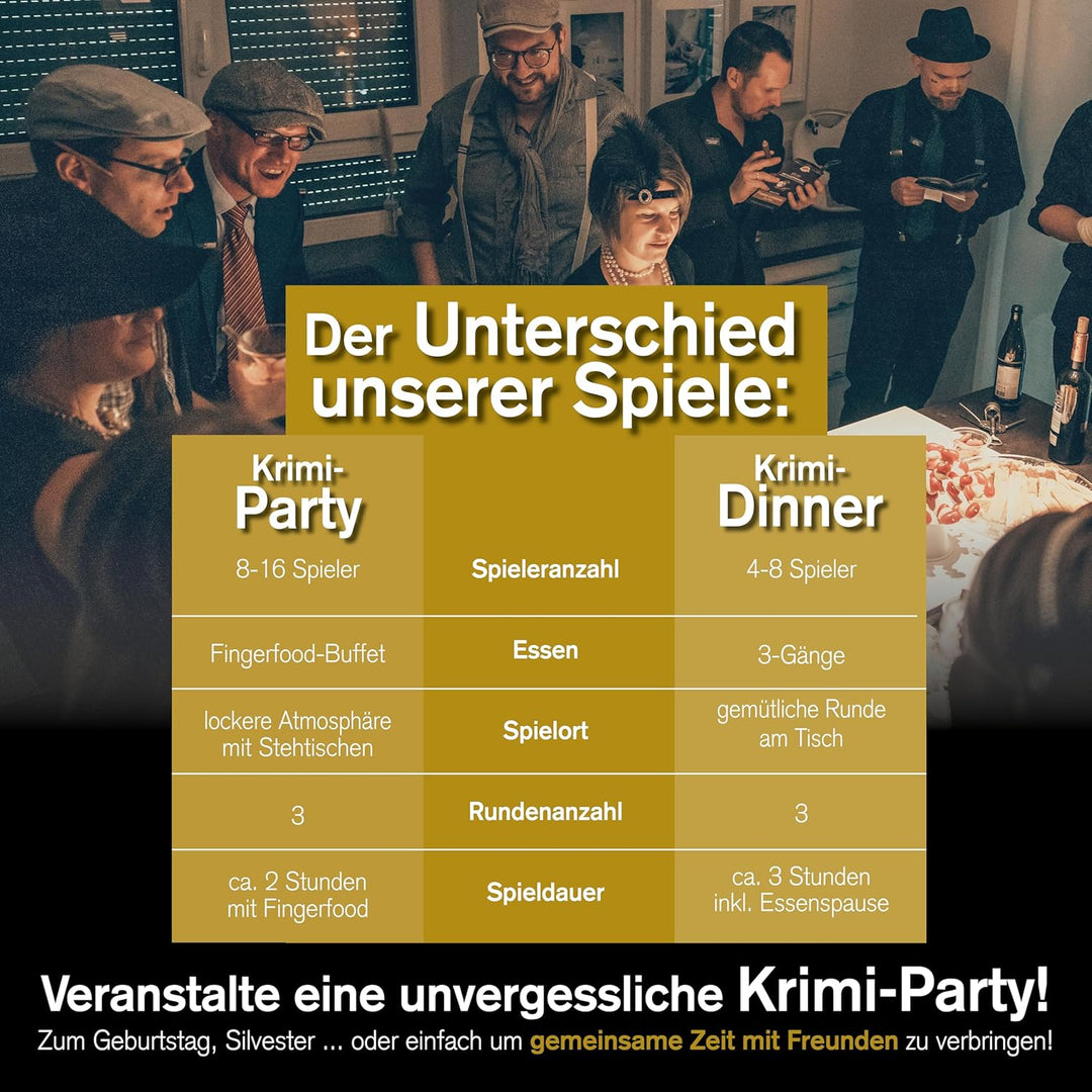 Krimidinner Partyspiel: 1920 Die Flüsterkneipe – Jazzmusik, Flapper-Kleidchen und EIN Mord (für 8-16