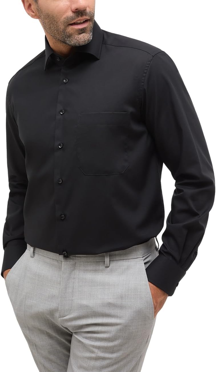 eterna Herren Original Shirt MODERN FIT 47 Schwarz, 47 Schwarz
