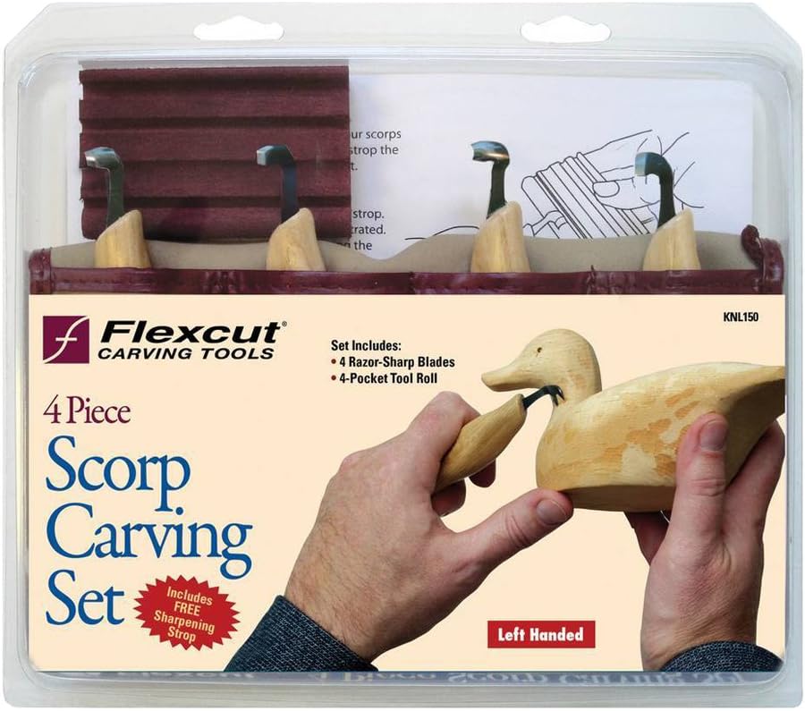 Flexcut, Schnitzmesser, Deluxe Starter Carving Set, Hobbimesser, Carving, Messer für Bastler, Gold