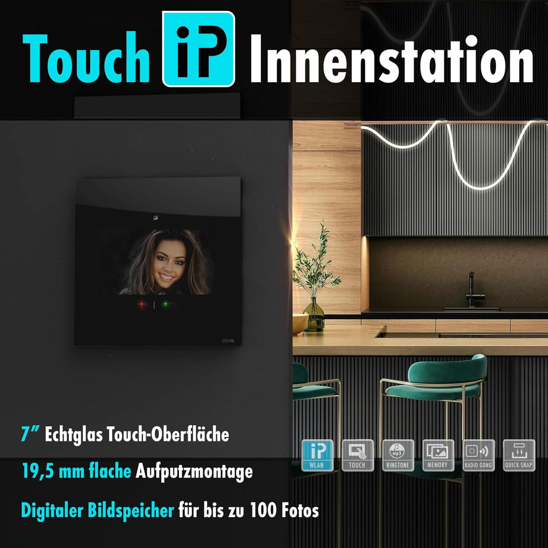 m-e iP Video-Türsprechanlage RFID anthrazit/schwarz | Aluminium Aussenstation für 1-Familienhaus | 7