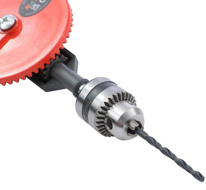KATSU Handbohrmaschine, 1/4" (0,6-6mm) Kapazität Präzisionsfutter Doppelritzel Manuelle Bohrmaschine