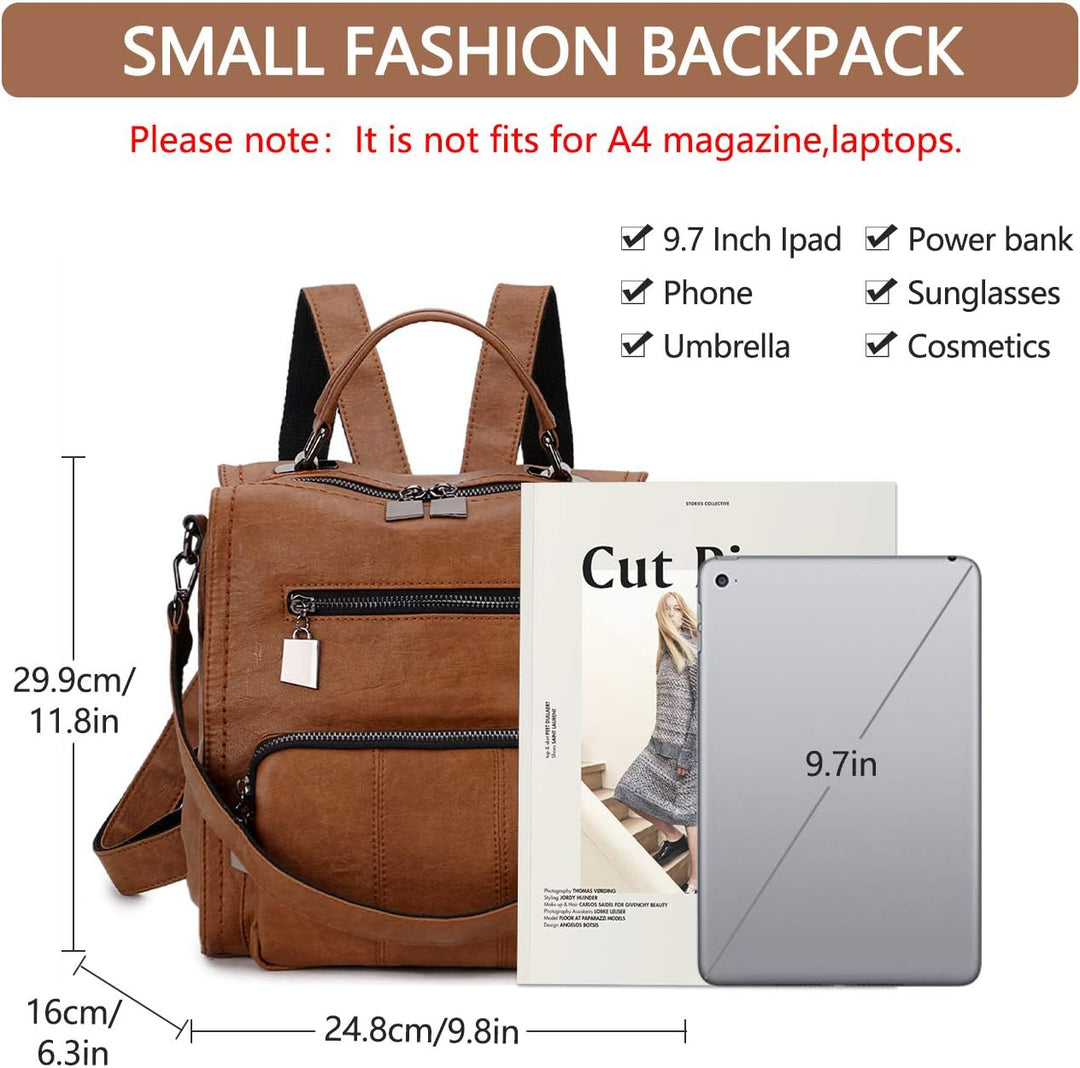 RAVUO Damen Rucksack,PU Leder Rucksack Mode Rucksäcke Rucksackhandtaschen Schulrucksäcke Reise Daypa