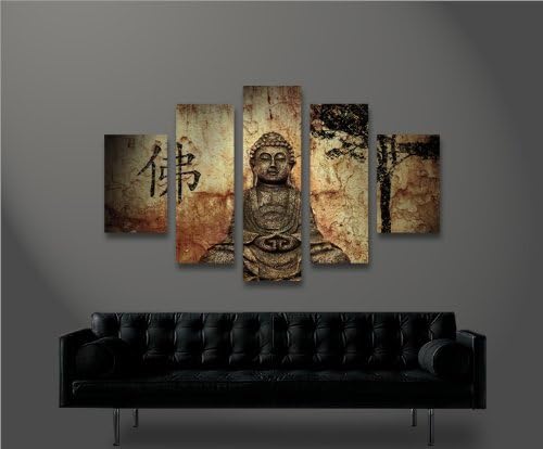 islandburner Bild Bilder auf Leinwand Buddha V10 MF XXL Poster Leinwandbild Wandbild Dekoartikel Woh