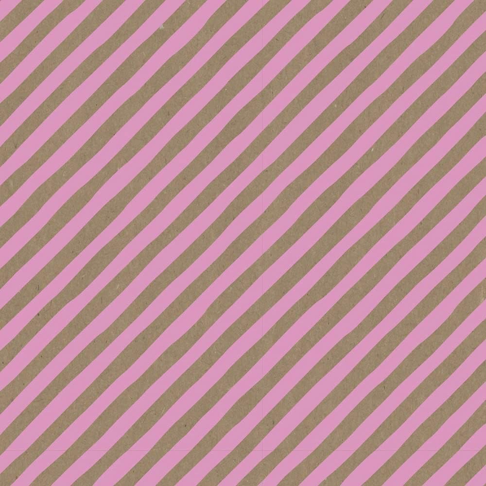 Clairefontaine 223873C - Rolle Geschenkpapier Kraftnatur 50mx70 cm 70g, Streifen Rosa, 1 Rolle Strei