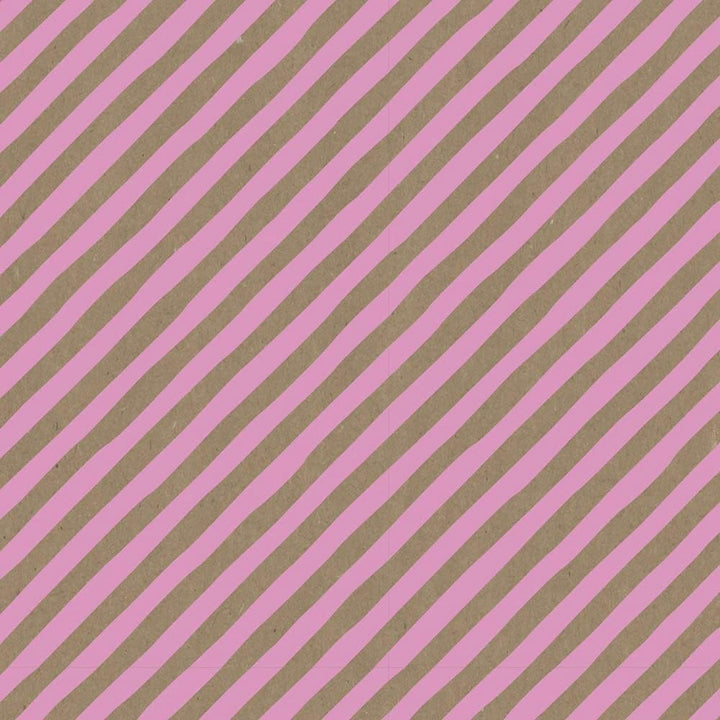 Clairefontaine 223873C - Rolle Geschenkpapier Kraftnatur 50mx70 cm 70g, Streifen Rosa, 1 Rolle Strei