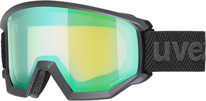 uvex Unisex Athletic Fm Skibrille (1er Pack) Einheitsgrösse black matt/green-LGL, Einheitsgrösse bla