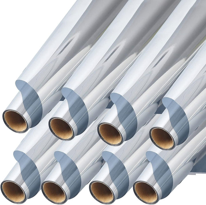 infactory Schutzfolie: 8er-Set Isolier-Spiegelfolie, selbstklebend, Sicht-/UV-Schutz,60x200cm (Spieg