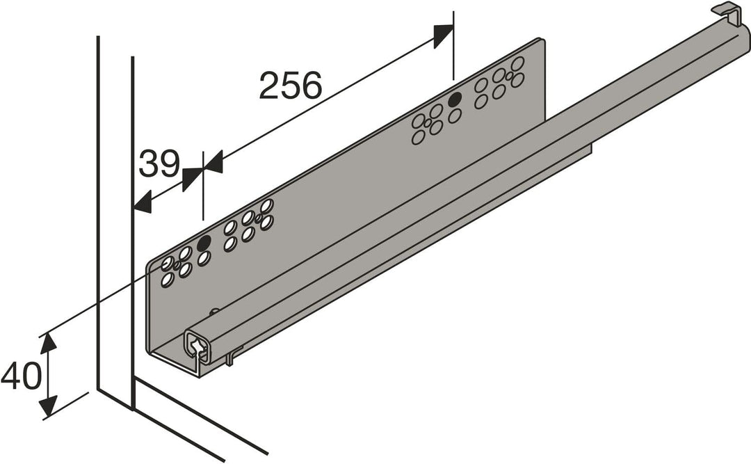HETTICH 9132918 Silber Amari 200 Hosenhalter (Hosenträger), ausziehbare Halterung für 12 Hosen, Korp