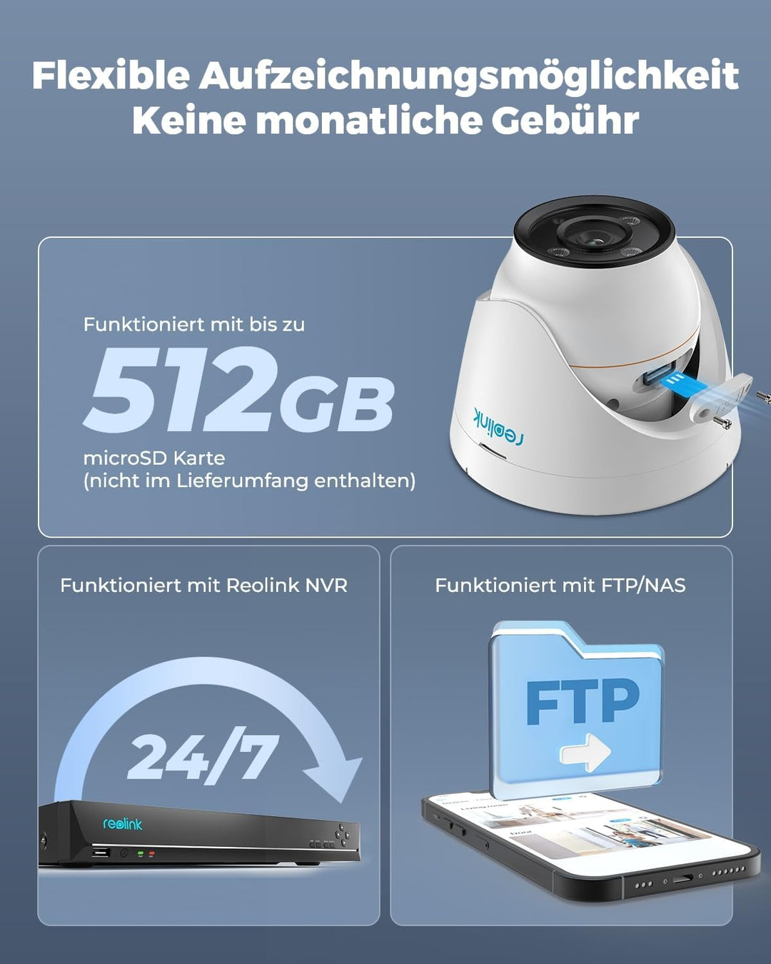 Reolink 12MP PoE Überwachungskamera Aussen mit Spotlight, Farbige Nachtsicht, Zwei-Wege-Audio, 24/7