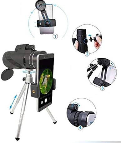 Antik 2000 Fernglas Wasserdicht 12x Vergrösserung für Handy Monokular 12x50 mit Telefonhalterung zur